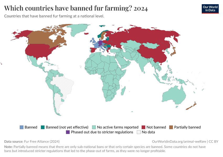 A thumbnail of the "Which countries have banned fur farming?" chart