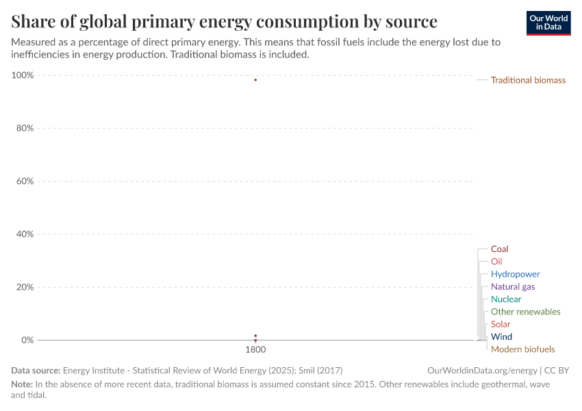 Share of global primary energy consumption by source