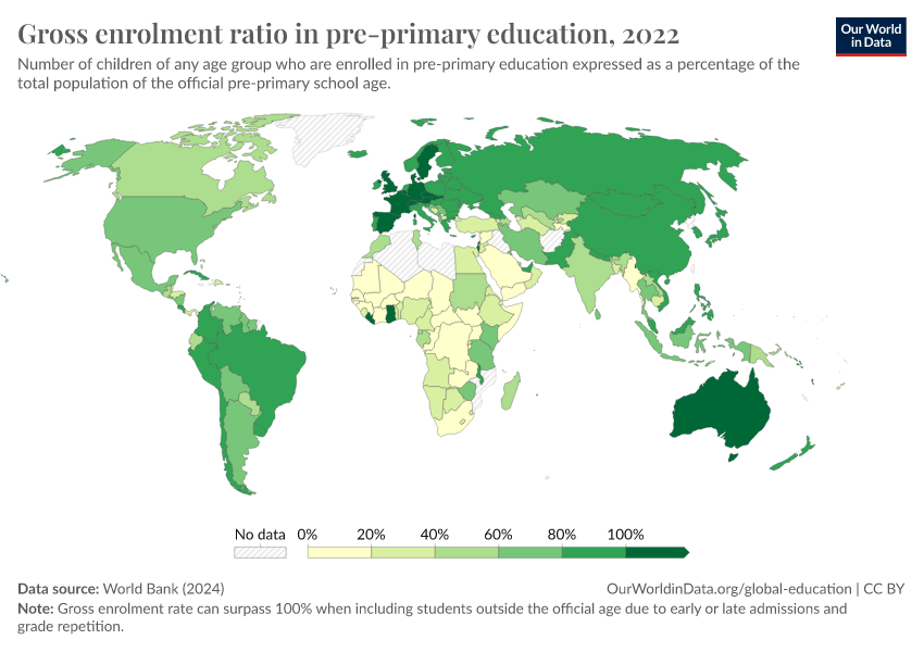 A thumbnail of the "Gross enrolment ratio in pre-primary education" chart