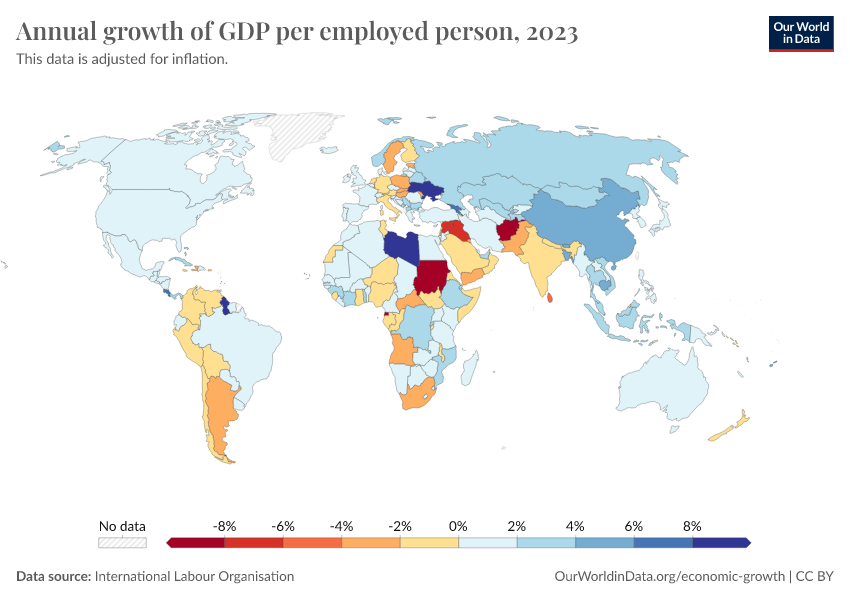 A thumbnail of the "Annual growth of GDP per employed person" chart