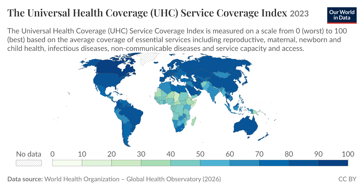 Coverage of essential health services - Our World in Data