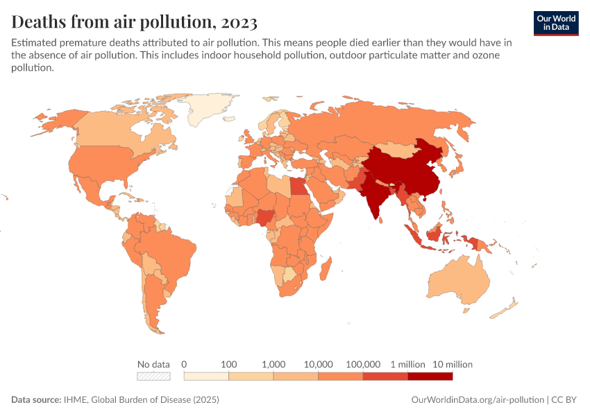 Deaths from air pollution