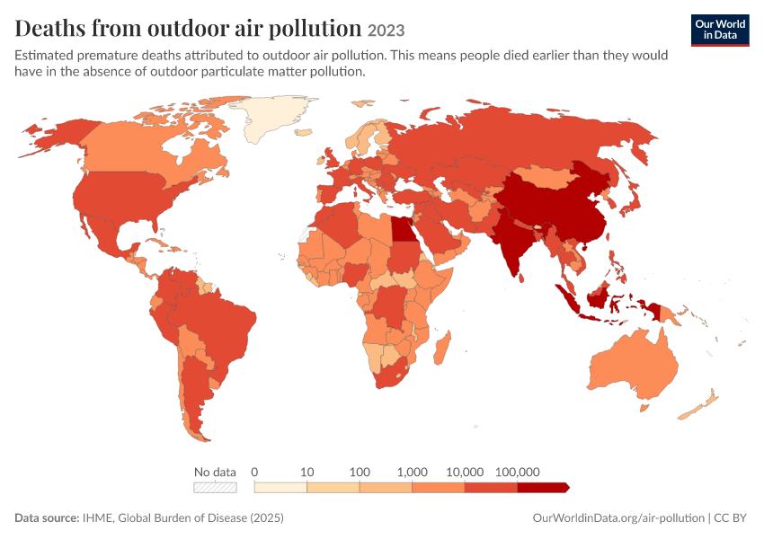 Deaths from air pollution