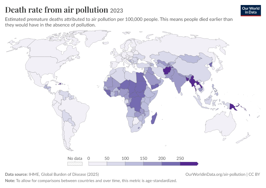 Deaths from air pollution