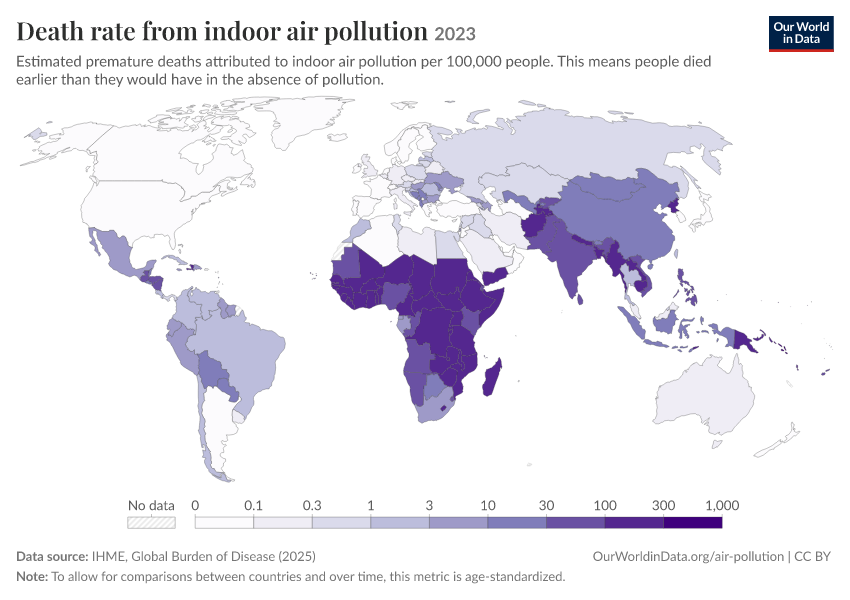 Deaths from air pollution