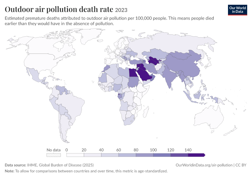 Deaths from air pollution