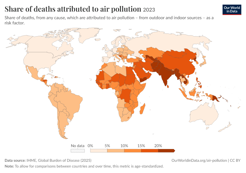 Deaths from air pollution