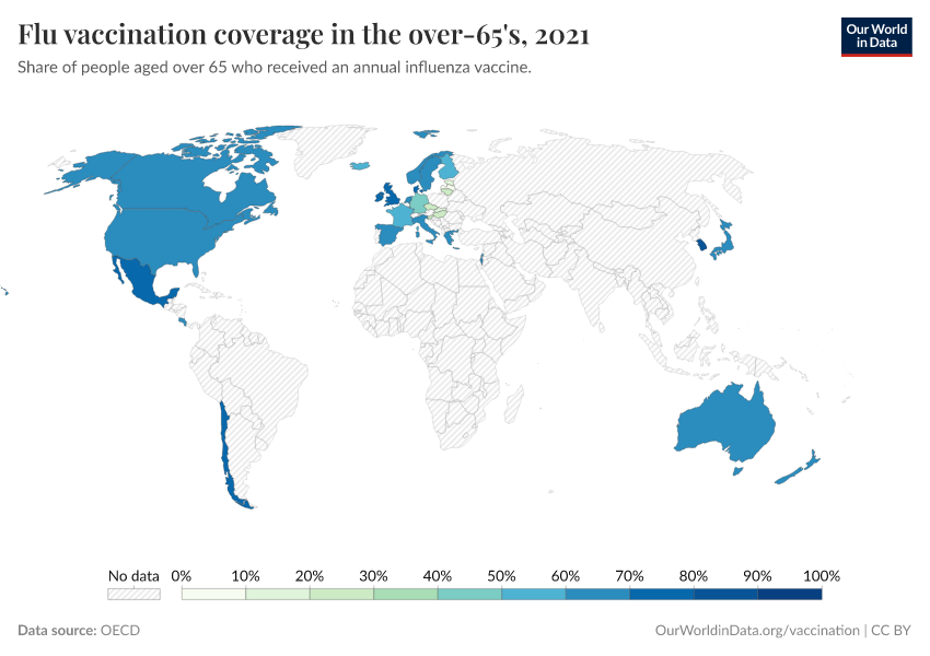 A thumbnail of the "Flu vaccination coverage in the over-65's" chart