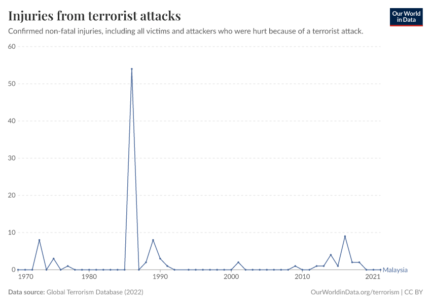 Injuries from terrorist attacks