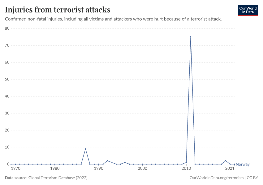 Injuries from terrorist attacks