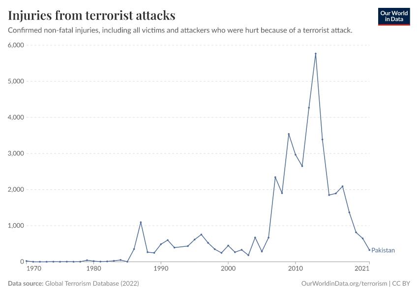 Injuries from terrorist attacks