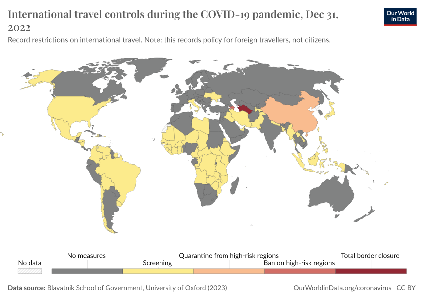 A thumbnail of the "International travel controls during the COVID-19 pandemic" chart