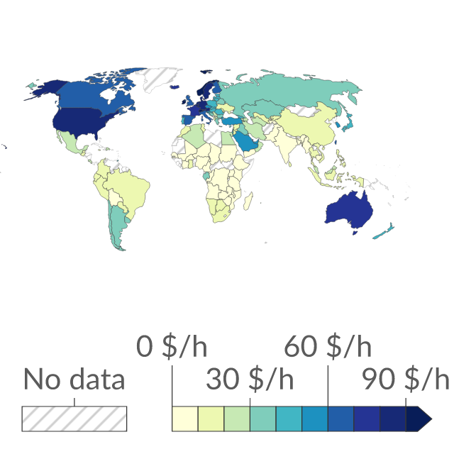 Data visualization: Productivity: output per hour worked