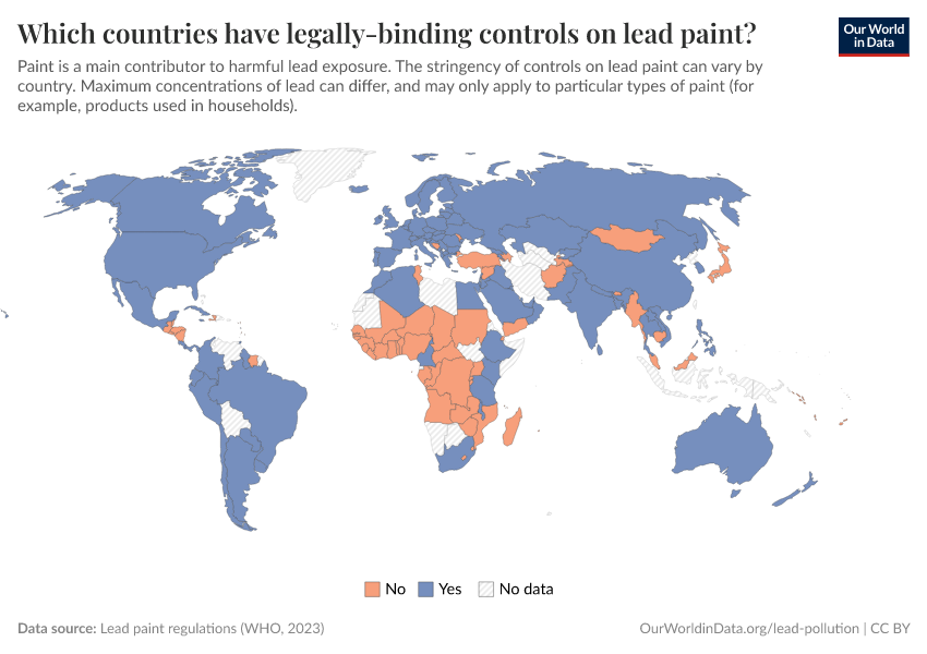 A thumbnail of the "Which countries have legally-binding controls on lead paint?" chart