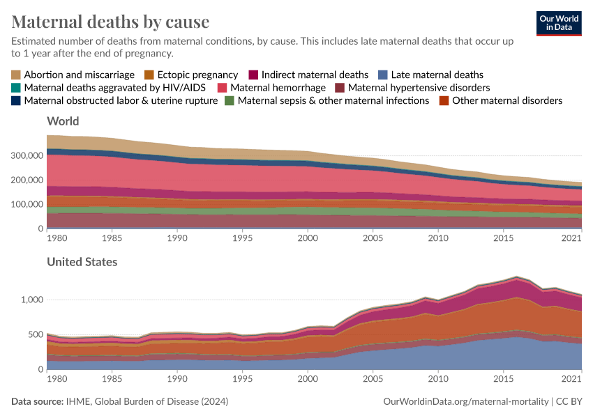 Maternal deaths by cause