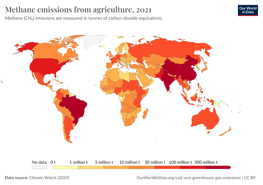 A thumbnail of the "Methane emissions from agriculture" chart