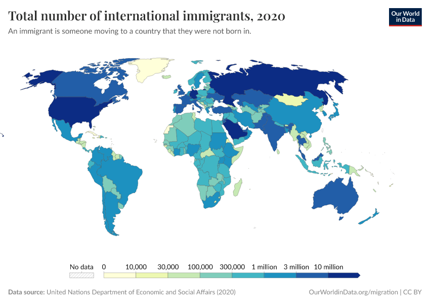 A thumbnail of the "Total number of international immigrants" chart