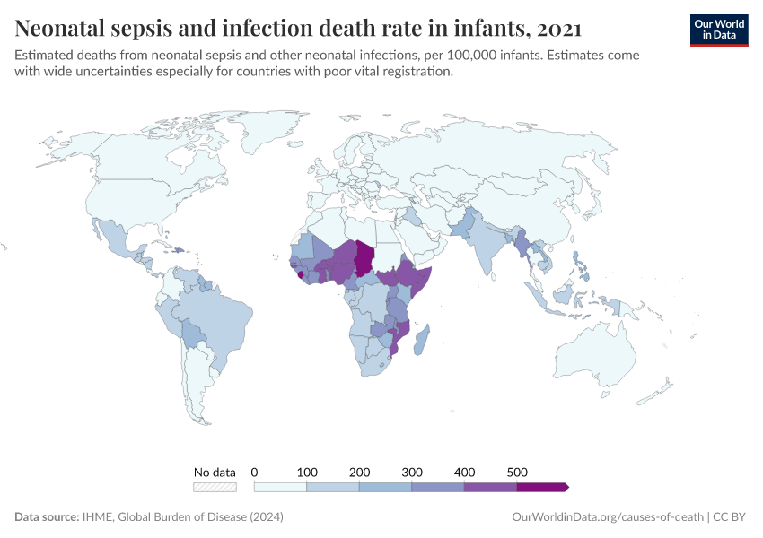 A thumbnail of the "Neonatal sepsis and infection death rate in infants" chart