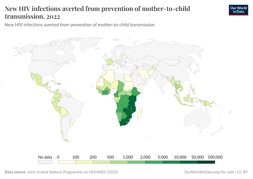 A thumbnail of the "New HIV infections averted from prevention of mother-to-child transmission" chart