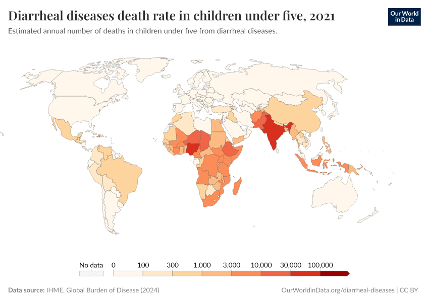 A thumbnail of the "Diarrheal diseases death rate in children under five" chart