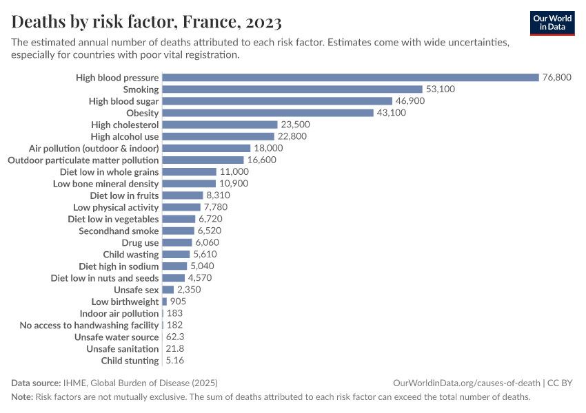 Deaths by risk factor
