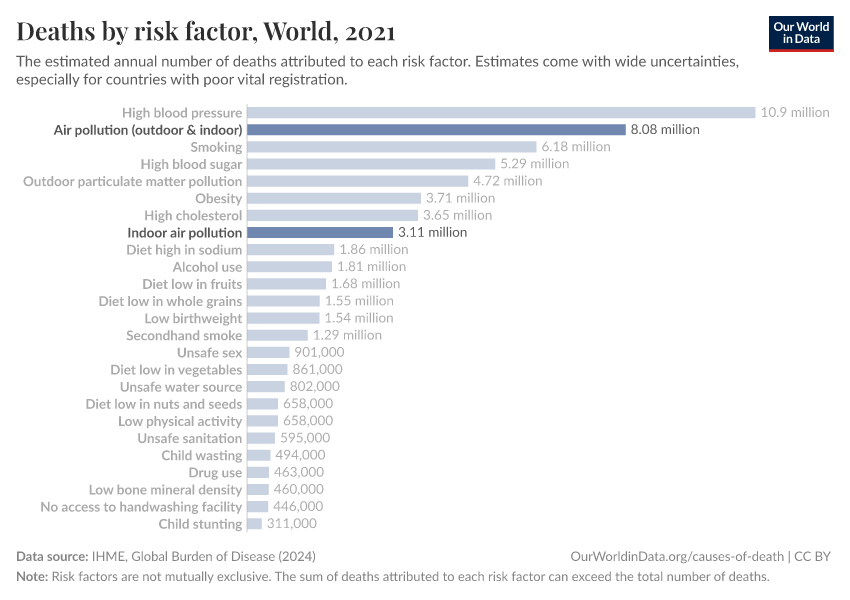 Deaths by risk factor