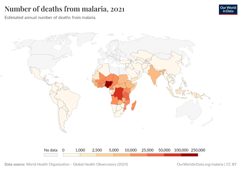 A thumbnail of the "Number of deaths from malaria" chart