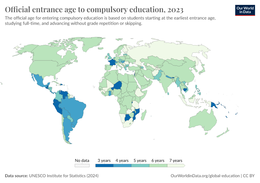 A thumbnail of the "Official entrance age to compulsory education" chart