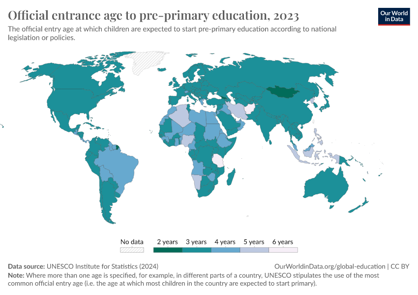 A thumbnail of the "Official entrance age to pre-primary education" chart