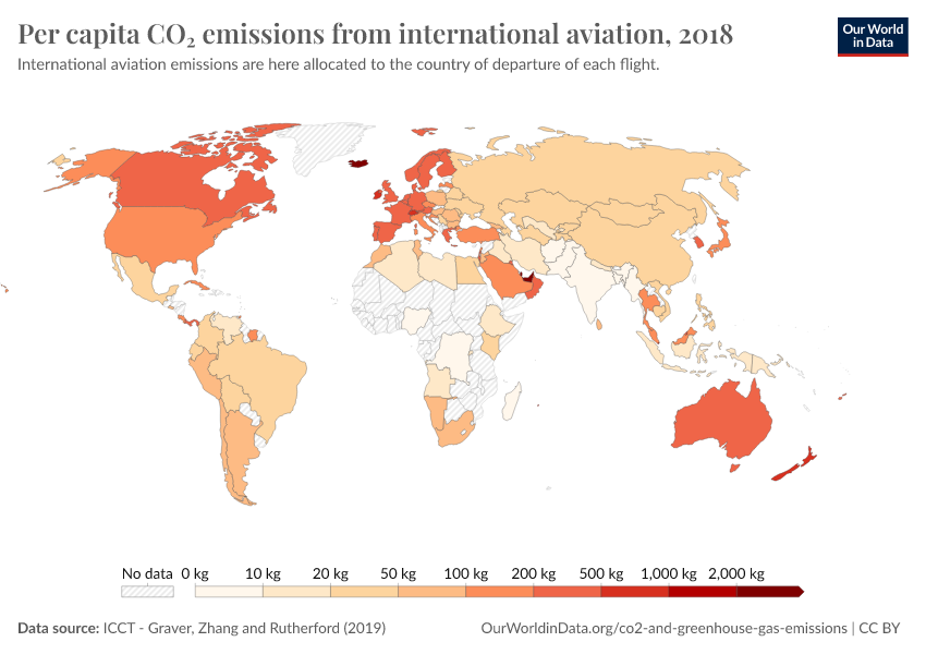 A thumbnail of the "Per capita CO₂ emissions from international aviation" chart