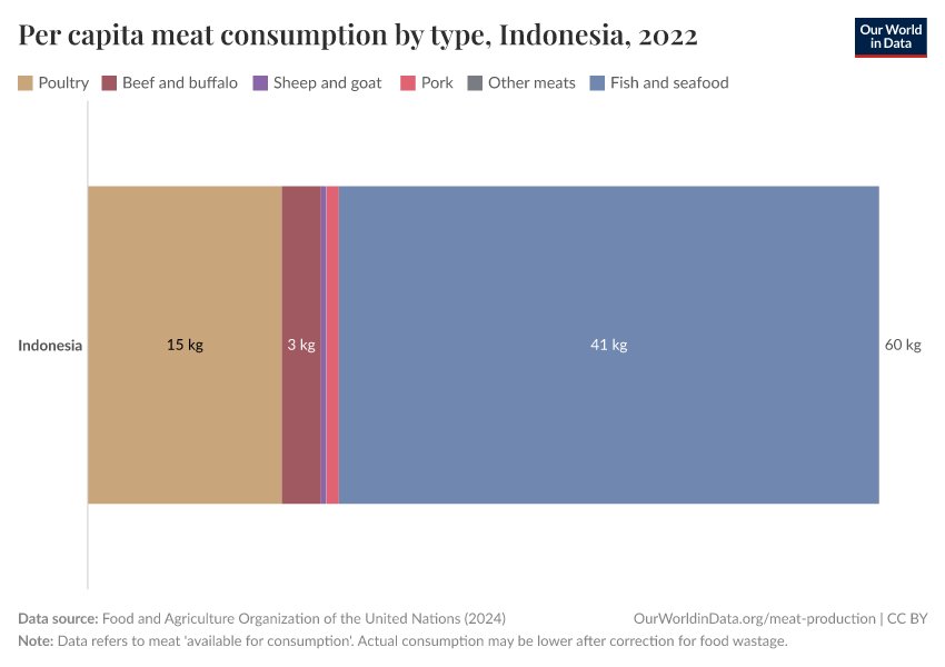 Per capita meat consumption by type