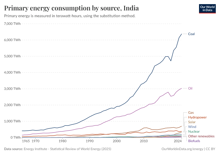 Primary energy consumption by source