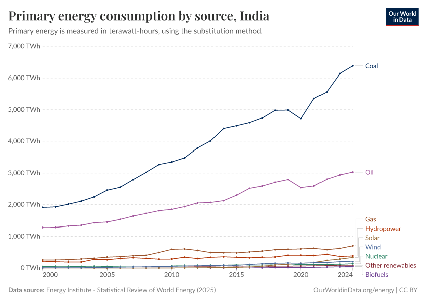 Primary energy consumption by source