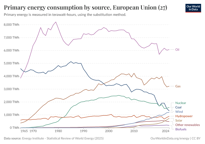Primary energy consumption by source