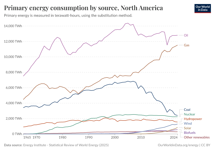 Primary energy consumption by source