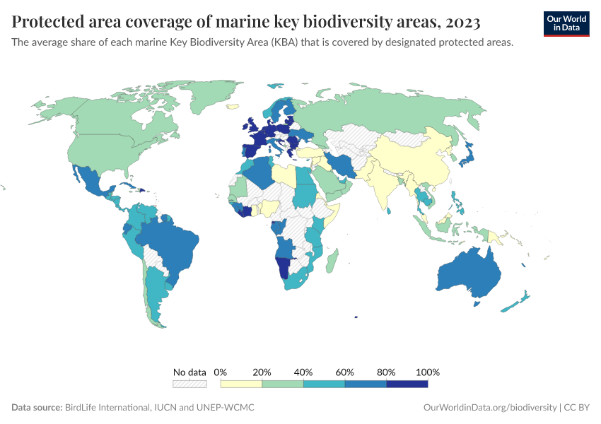 A thumbnail of the "Protected area coverage of marine key biodiversity areas" chart