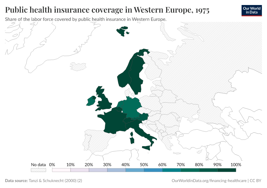 Public health insurance coverage in Western Europe