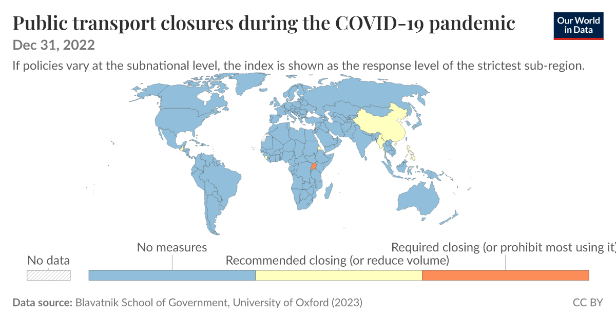 Public transport closures during the COVID-19 pandemic | Our World in Data