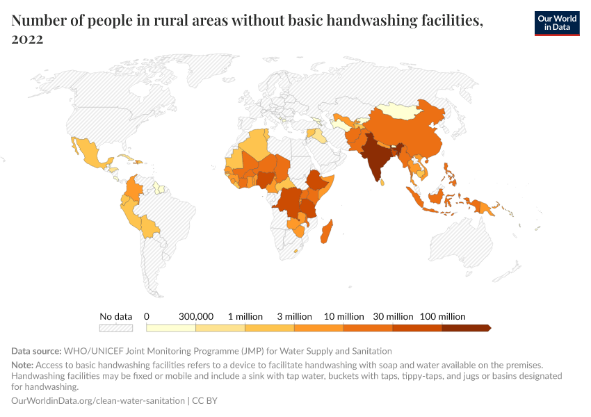 A thumbnail of the "Number of people in rural areas without basic handwashing facilities" chart