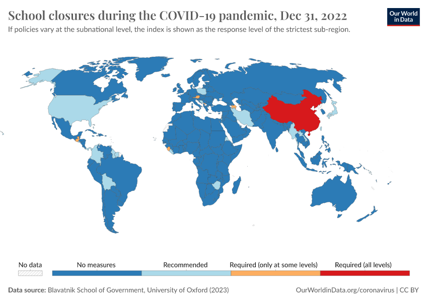 A thumbnail of the "School closures during the COVID-19 pandemic" chart