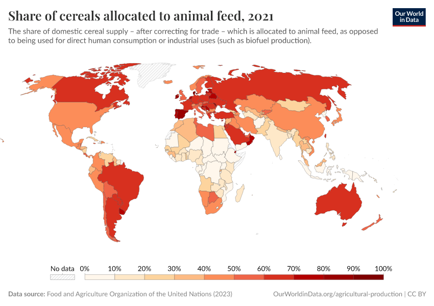 A thumbnail of the "Share of cereals allocated to animal feed" chart