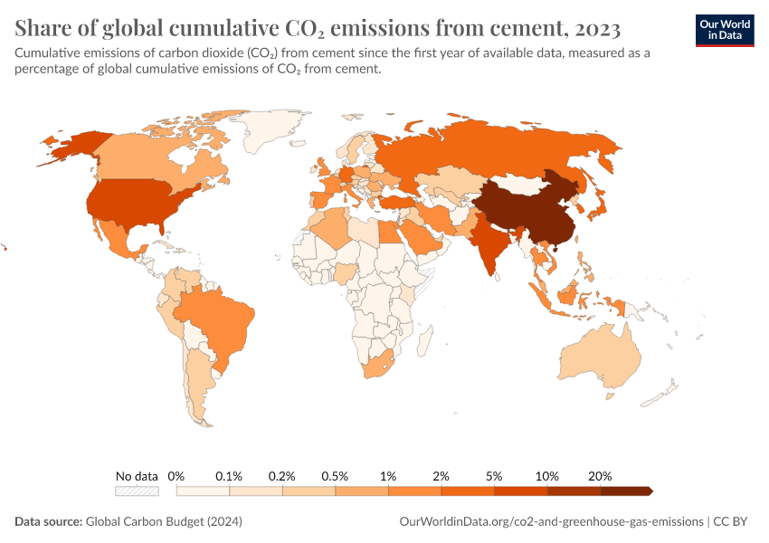 A thumbnail of the "Share of global cumulative CO₂ emissions from cement" chart