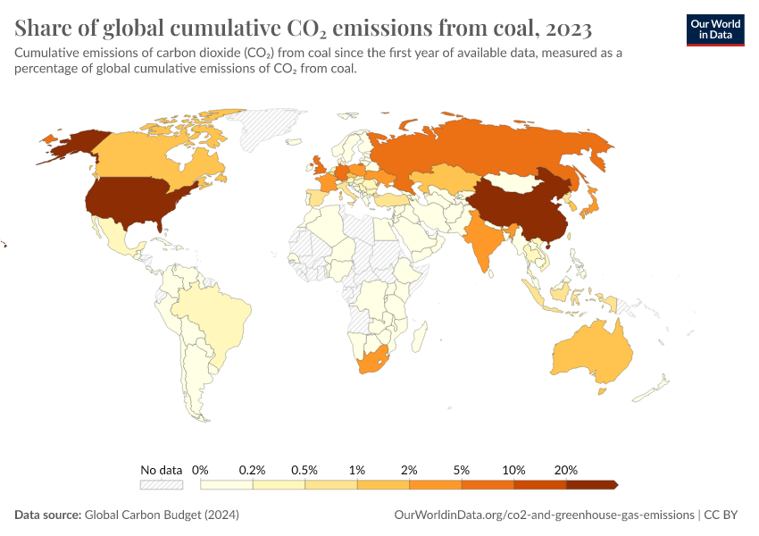 A thumbnail of the "Share of global cumulative CO₂ emissions from coal" chart