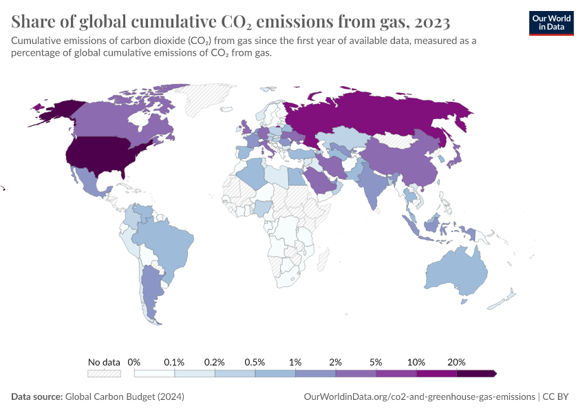 A thumbnail of the "Share of global cumulative CO₂ emissions from gas" chart