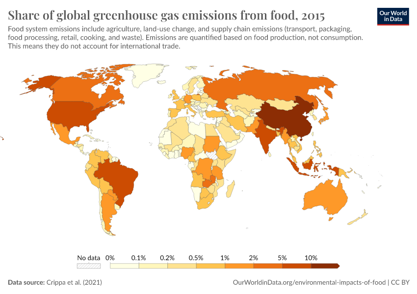 A thumbnail of the "Share of global greenhouse gas emissions from food" chart