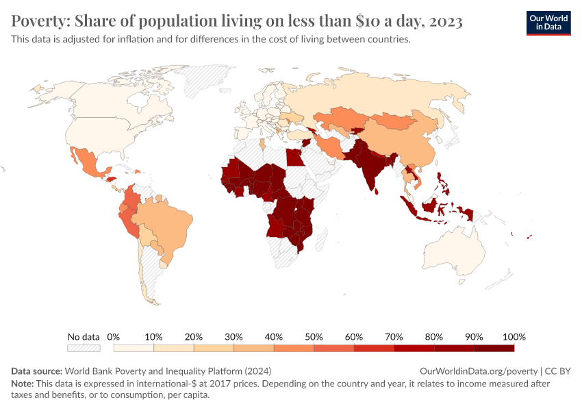 A thumbnail of the "Poverty: Share of population living on less than $10 a day" chart