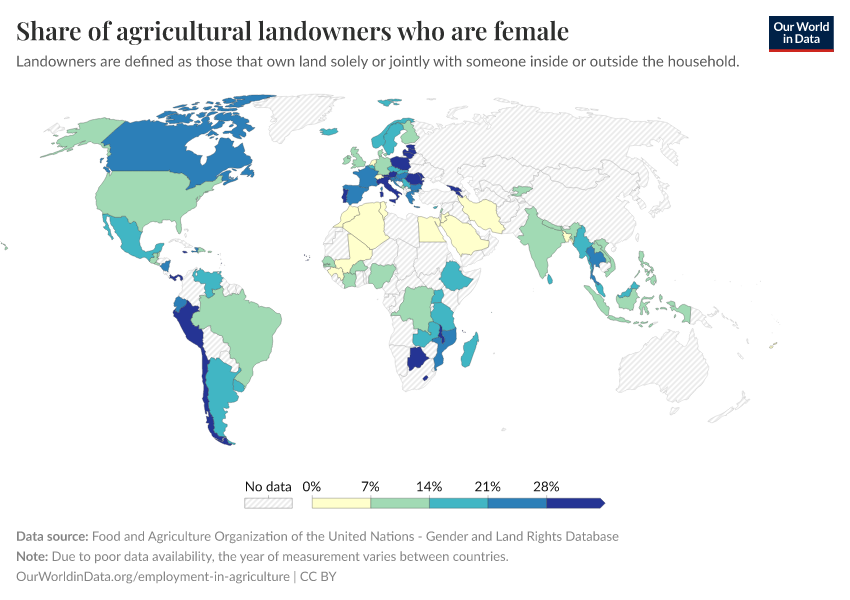 A thumbnail of the "Share of agricultural landowners who are female" chart