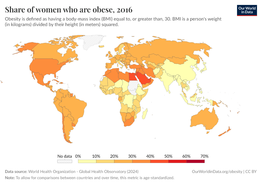 A thumbnail of the "Share of women who are obese" chart