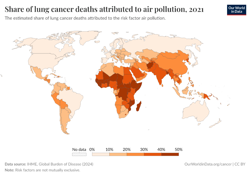 A thumbnail of the "Share of lung cancer deaths attributed to air pollution" chart