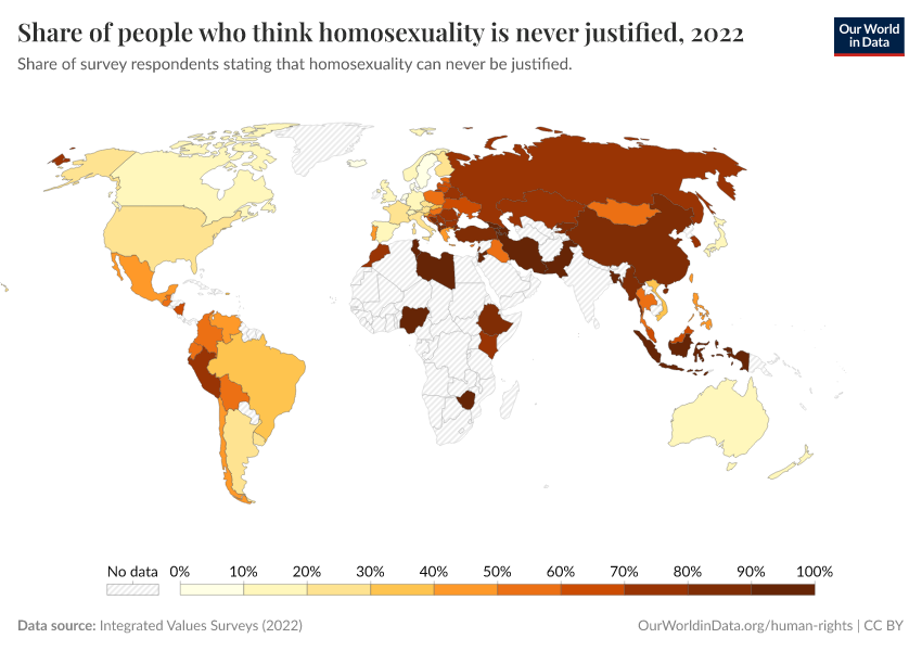 A thumbnail of the "Share of people who think homosexuality is never justified" chart